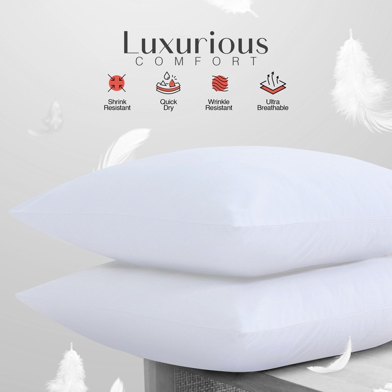 LYMA Bedding Pillow Cases 2 Pack, Ultra Soft Breathable Housewife