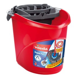 Vileda Super Easy Torsion Wringer Power Mop Bucket Red SuperMocio