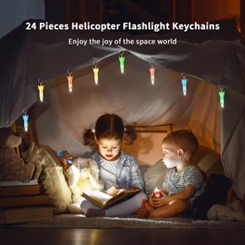 HENGBIRD Party Bag Children's Birthday Rockets Mini Torch Key Ring Children 24 Pieces Useful Party Gifts Small Items Give Aways Tombola Prizes Small Gifts Goodie Bag