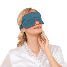 THXSILK Eye Mask Silk Blindfold Eye Pillow, AB Face Design, 25 Momme, Highest Grade 6A, OEKO Certified, 100% Silk, Breathable, Blackout, No Pressure, Washable, For Travel, Sleeping, Airplane, Unisex