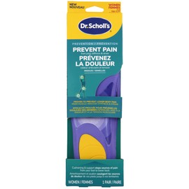 Dr. Scholl's Prevent Pain Protective Insoles, Protect Against Foot, Knee, Lower Back Pain, Promote Foot Health & Wellness, Trim to Fit Insert, Women Shoe Size 8-14, 1 Pair