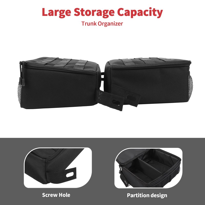Linskip for 2024-2025 Jeep Wrangler Storage Trunk Organizer, Wheel Well