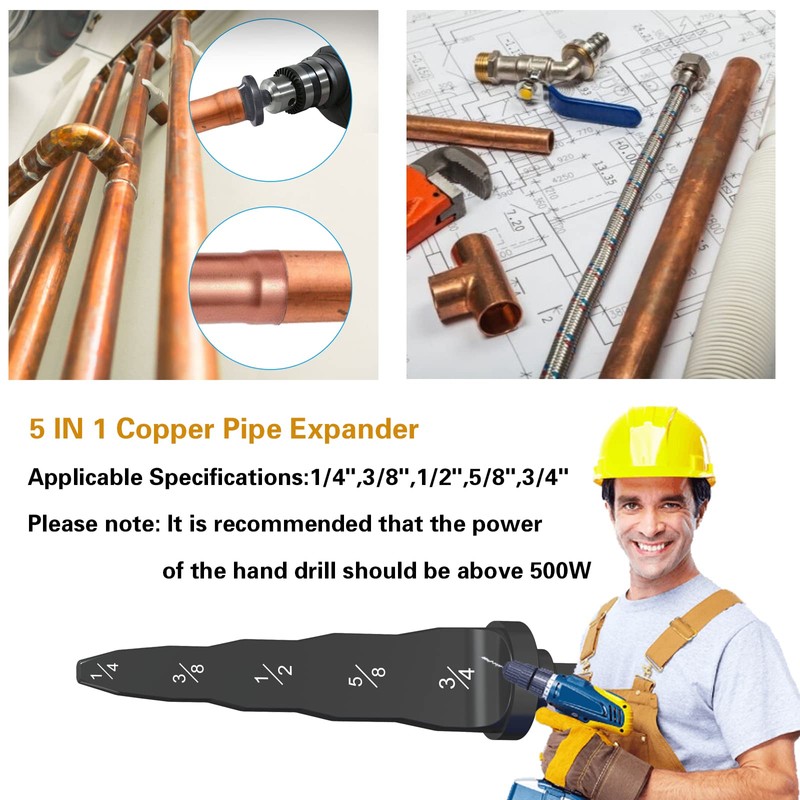 [5 in 1]Swaging Tool Copper Tube Expander Manual Copper Pipe