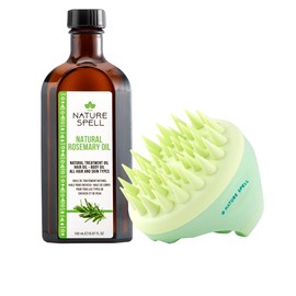 Nature Spell Rosemary Oil for Hair & Skin 150 ml with Scalp Massager, Rosemary Oil for Hair Growth, Scalp Massager for Hair Growth, Made in the UK