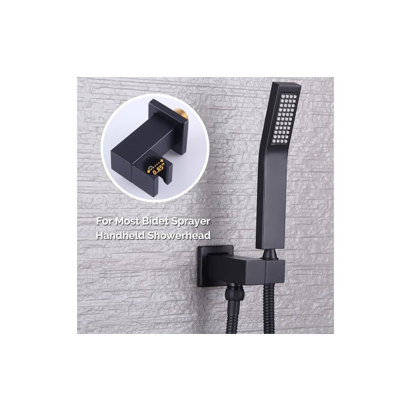 Wall Union with Hand Shower Holder, Angle Simple Brass Wall