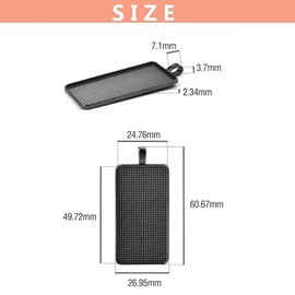 Rectangle Pendant for Crafts Vintage Alloy DIY Photo Vintage Pendant Trays 25x50mm (10 pcs) (Black)