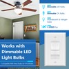 LIDER Combination Light Switch and 3-Speed Fan Control, Light and