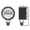 MEASUREMAN 3-1/8" Dial Size, Digital Pressure Gauge, 0-10000psi/bar/Mpa, 1/4" NPT