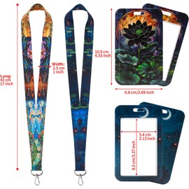 MTG - Cordón de loto negro con soporte de identificación (2 unidades) para portafolios de llavero Accesorios para juegos, regalo de decoración, suministros para fiesta, llavero, tarjeta de