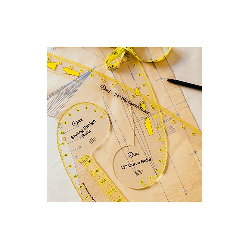 Dritz RULER HIP CURVE 24", Clear