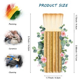 Tenare 2 Pcs Hake Brush for Watercolor Bamboo Blender Ceramics Glaze Paint Brush Artist Craft Drawing for Watercolor, Wash, Ceramic and Pottery Painting(Classic Style)