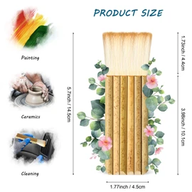 Tenare 2 Pcs Hake Brush for Watercolor Bamboo Blender Ceramics Glaze Paint Brush Artist Craft Drawing for Watercolor, Wash, Ceramic and Pottery Painting(Classic Style)