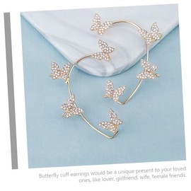 Baluue Butterfly Ear Cuff Earrings with Rhinestone Elegant Non Piercing Ear for Women for Weddings Parties and Special Occasions Lightweight and Durable Design
