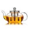 Hiware Glass Teapot with Stainless Steel Infuser & Lid, Borosilicate
