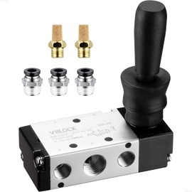 VIILOCK Pneumatic Air Hand Lever Valve, 5 Way 2 Position 1/4”NPT Solenoid Valve Manual Control Direct Driving Type Push-Pull 4H210-08