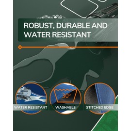 Bullets Playing Cards Poker Table Top Mat - Durable, Water-Resistant, & Non-Slip Surface - Mat with Sewn Edges for Casino Night and Texas Hold’em - with Carrying Tube - Rectangular 45" x 25" - Green