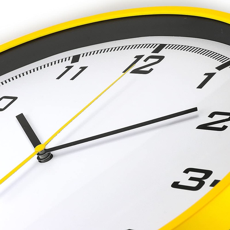 MPM Plastic Wall Clock, Yellow, 305 x 305 x 30