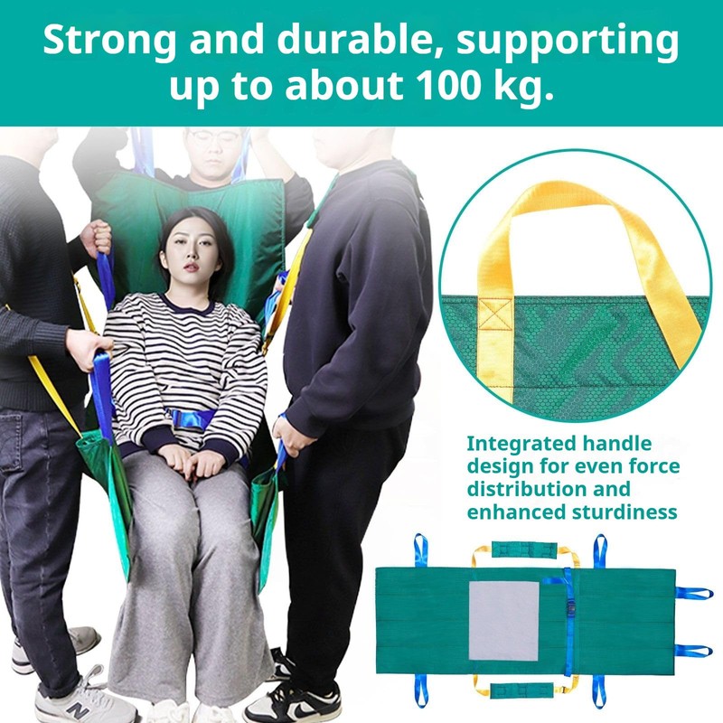 Portable Transport Stretcher with Storage Bag, Patient Transfer Lift Sling