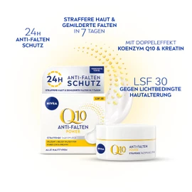 Nivea Q10 Power Anti-Wrinkle + Firming Protective Day Cream, Pack of 1 (1 x 50 ml), Face Cream with SPF 30, Day Cream for Smoother & Younger Looking Skin