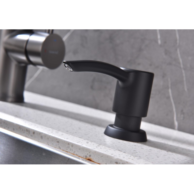 Built in Sink Soap Dispenser Matte Black, ABS Pump Head,