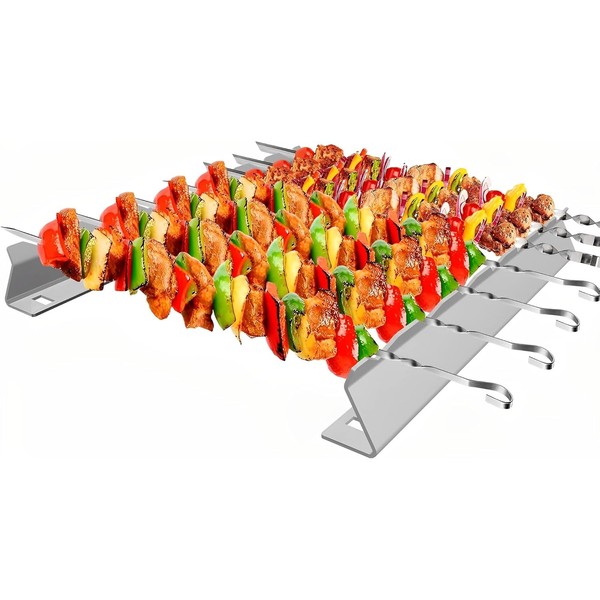 Stainless Steel Barbecue Skewers Set, 6 Barbecue Skewers, Barbecue Kabob