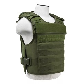 NcSTAR NEW NcSTAR External Pocket Tactical Plate Carrier M-2XL Adjustable - M-2XL Adjustable, Green