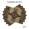 Brown Black Boho Placemats Set of 4 Rustic Aztec Western