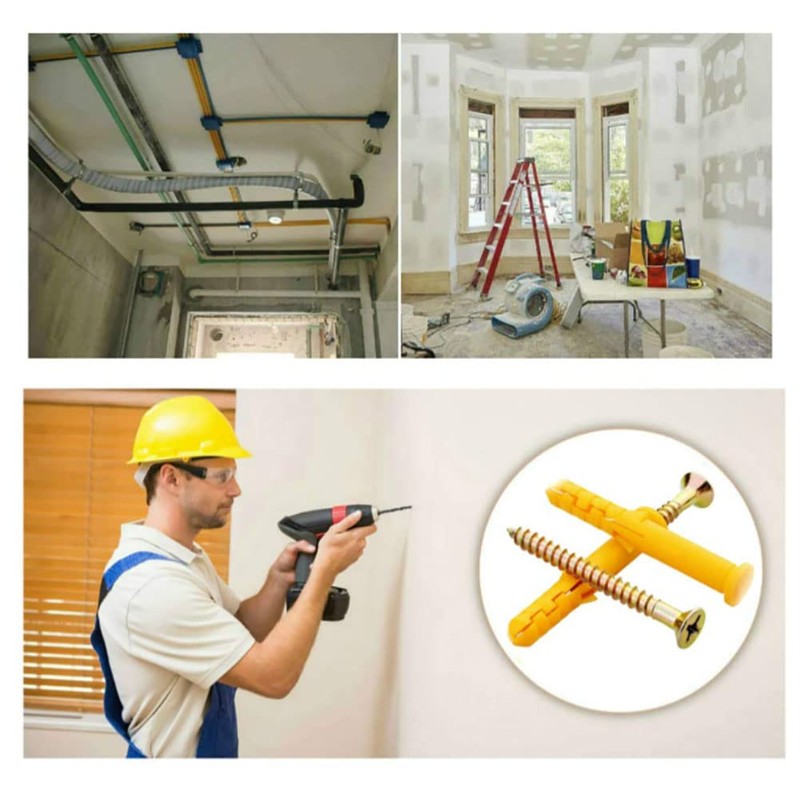 Drywall Anchor kit, 60 Pieces Plastic Expander Anchor Screw Hole