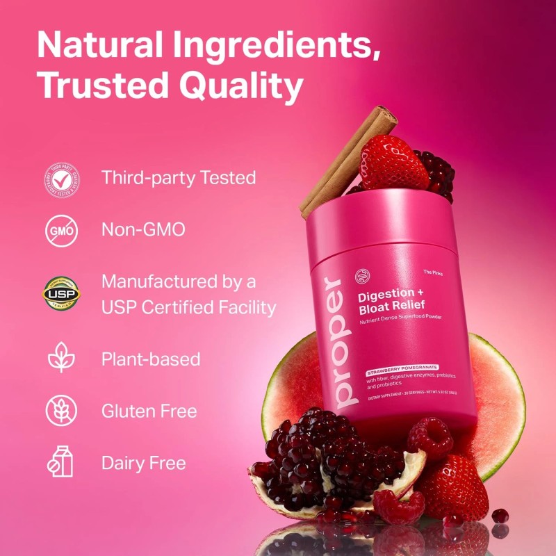 Proper The Pinks Digestion and Bloat Relief. Drink Mix with