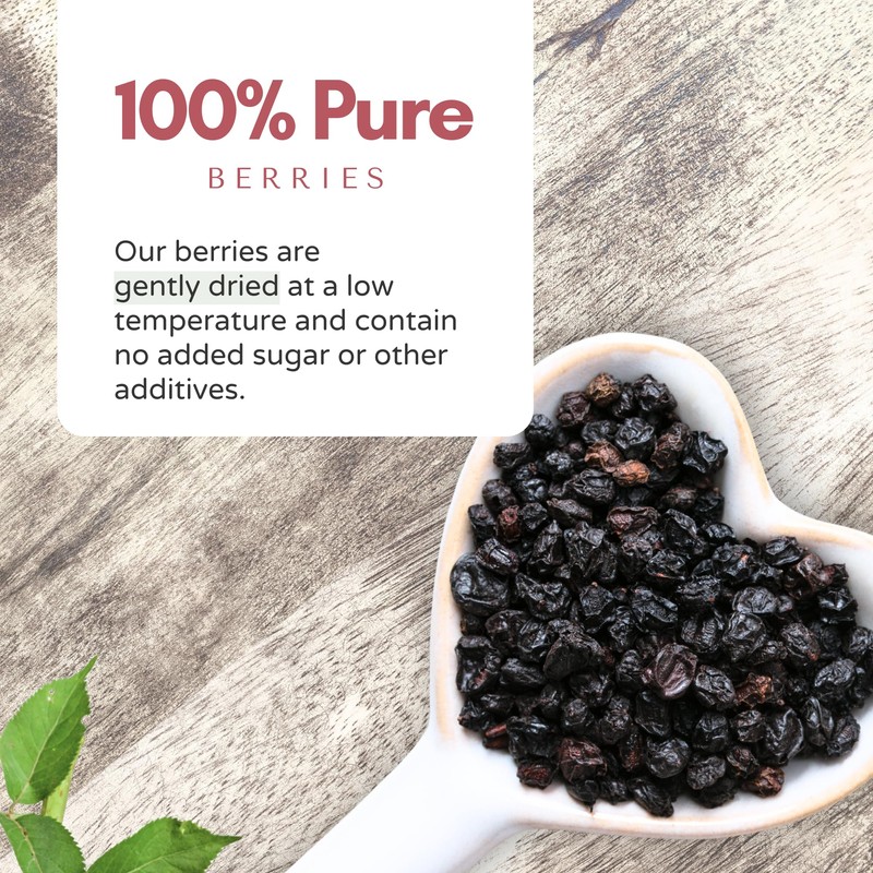 Dried Elderberries Organic 1 lb Bulk Bag - USDA Certified,