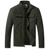 WenVen Men's Twill Cotton Field Jacket Light Utility Work Wear