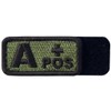 Type A + Tactical Blood Type Embroidered Velcro Patch Olive