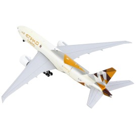 DCD Boeing 777F Commercial Aircraft Diecast Model Etihad Cargo Beige Graphics 1/400 Scale Interactive Series Airplane Toy