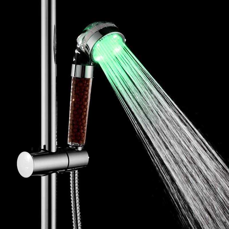 MineralStream LED Ionic Shower Head Kit with Replacement Beads +