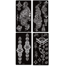 10 Sheets Tattoo Stencils Kit for Women, Body Art Tattoos Stencils Stickers Flower Lace Pattern Designs Tattoo Templates for Hand Foot