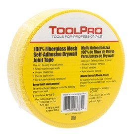 TOOLPRO Self- Adhesive Fiberglass Mesh Drywall Tape for Sealing Drywall Joints. (1, Yellow)