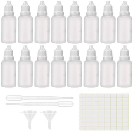 KOMUNJ 50 Pieces 20ml Dropper Bottles, White Eye Liquid Empty Dropper Bottles with Cap, Eye Liquid Empty Bottles White Small Plastic Empty Bottles, for Liquid Dispensing
