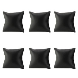 Upstore 6Pcs Black PU Leather Small Bracelet Watch Pillow Bangle Cushions for Jewelry Displays Stand 3.15 x 3.54 inch