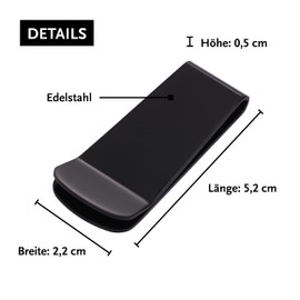 DonDon Men's Money Clip Stainless Steel Black