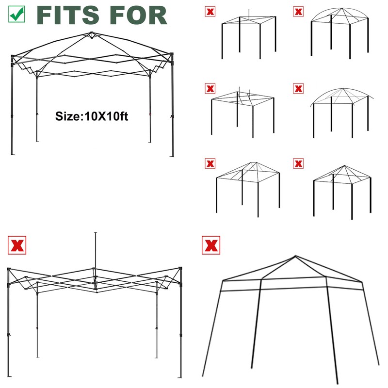 JANCANOPY 10x10 Canopy Replacement Top with Air Vent Silver Coated