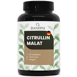 Bandini® L-CITRULLINE MALATE | 3000 mg High Dose Citrulline 2:1 (1000 mg) | Vegetable Fermented Citrulline | Pre-Workout - Muscle Building | Vegan | 3 Tablets / Day for 1 Month | 90 Tablets