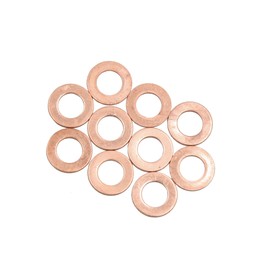 INFINAUTO 10pcs 8mm Inner Dia Copper Washers Flat Sealing Gaskets Ring for Car Durable Material Stylish Design