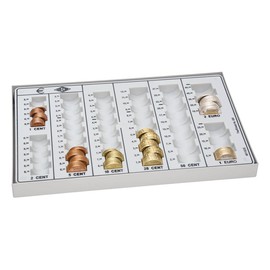 Wedo 160758037 Coin Tray with Metal Base 26.8 x 16.5 x 3.5 cm Light Grey