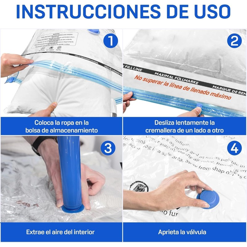 TOCOZOC 12 Piezas Bolsas de Almacenamiento al Vacío,Bolsas de Vacio