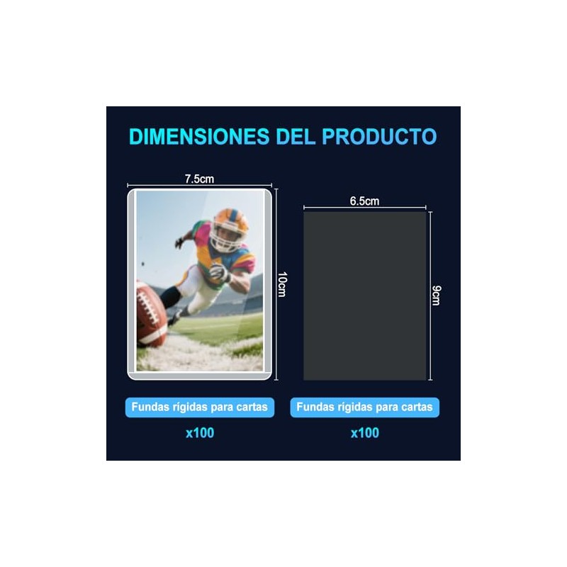 200 PCS Clear Card sleeves, 3 x 4 Pulgadas, Top
