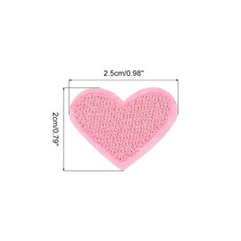 sourcing map Heart Shaped Iron on Patches Embroidered Sew Patches Appliques Garment Embellishments for Clothing Repair Backpack Shoes Decoration Red Pink Pack of 30