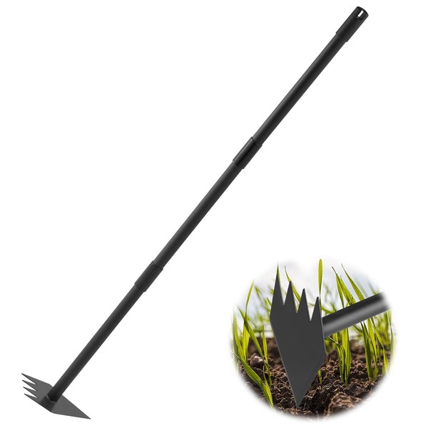 Dual Headed Hoe Garden Tool, Hoe Cultivator Gardening Tool, 17-60"