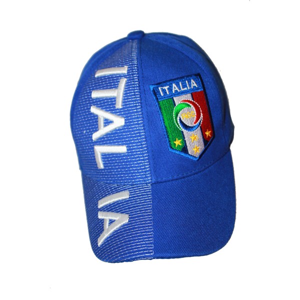 SUPERDAVES SUPERSTORE Italia Italy Blue FIGC Logo Embossed Hat Cap .. for Adults .. New