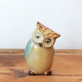 Yardwe Home Decor Vintage Decor 3pcs Model Sculpture Decorations Animal Ornaments Coffee Table Decor Ceramic Owl Figurine