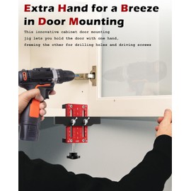 Cabinet Door Installation Positioner, Cabinet Door Mounting Jig for Easy Door Support and Alignment, Cabinet Installation Tool for Attaching Hinges, Cabinet Hardware Jig with Adjustable Clamp Range
